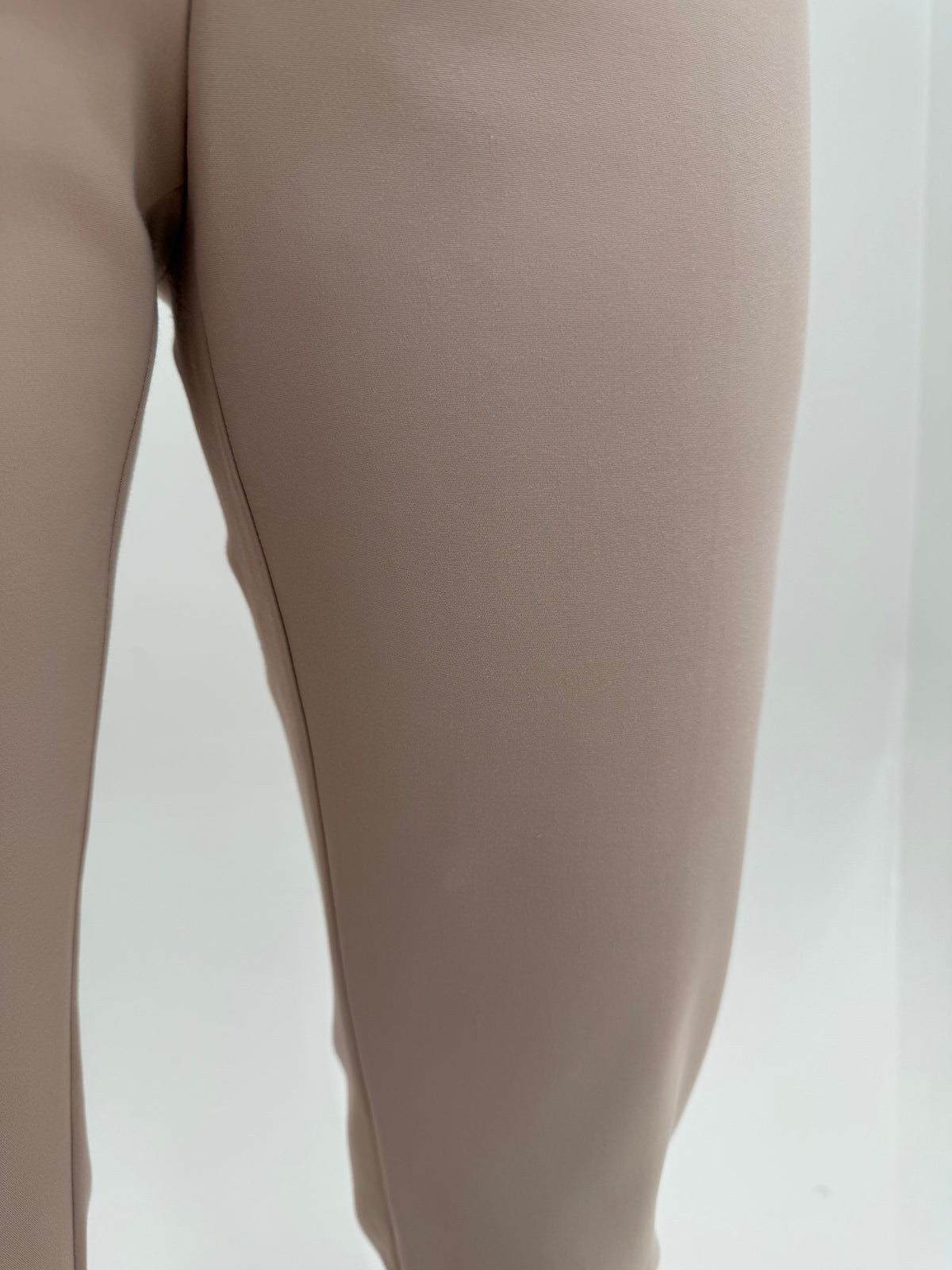 Pantaloni Max Mara chinos dusty powder pink din bumbac gros de toamnă ultra confort