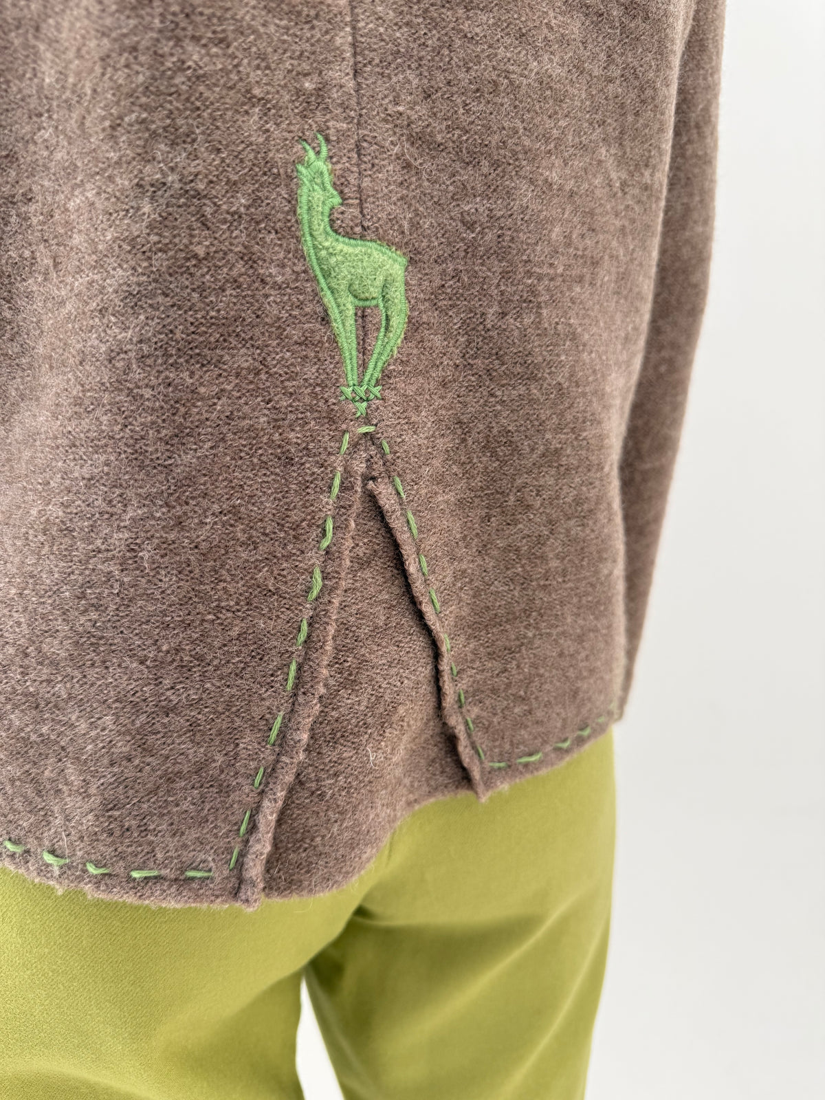 Sacou taupe din boiled wool ultra confort