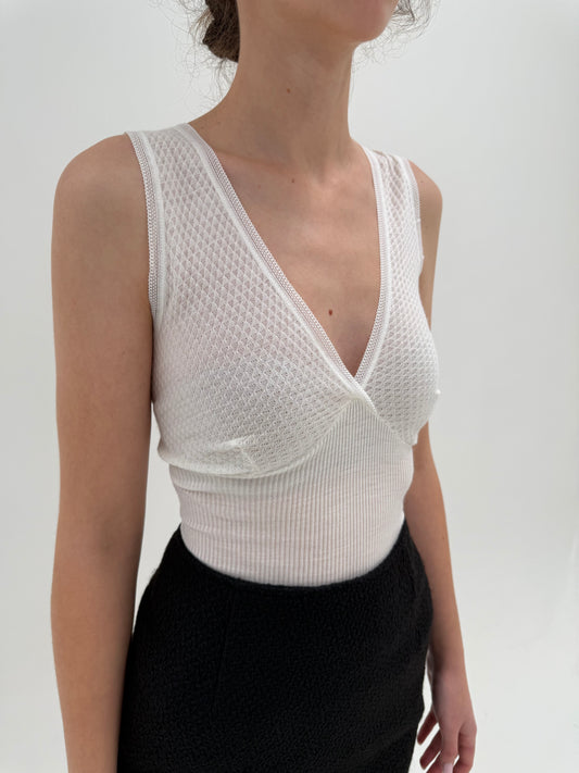 Top lung cambrat italian tip furou din lana extrafina irestringibila