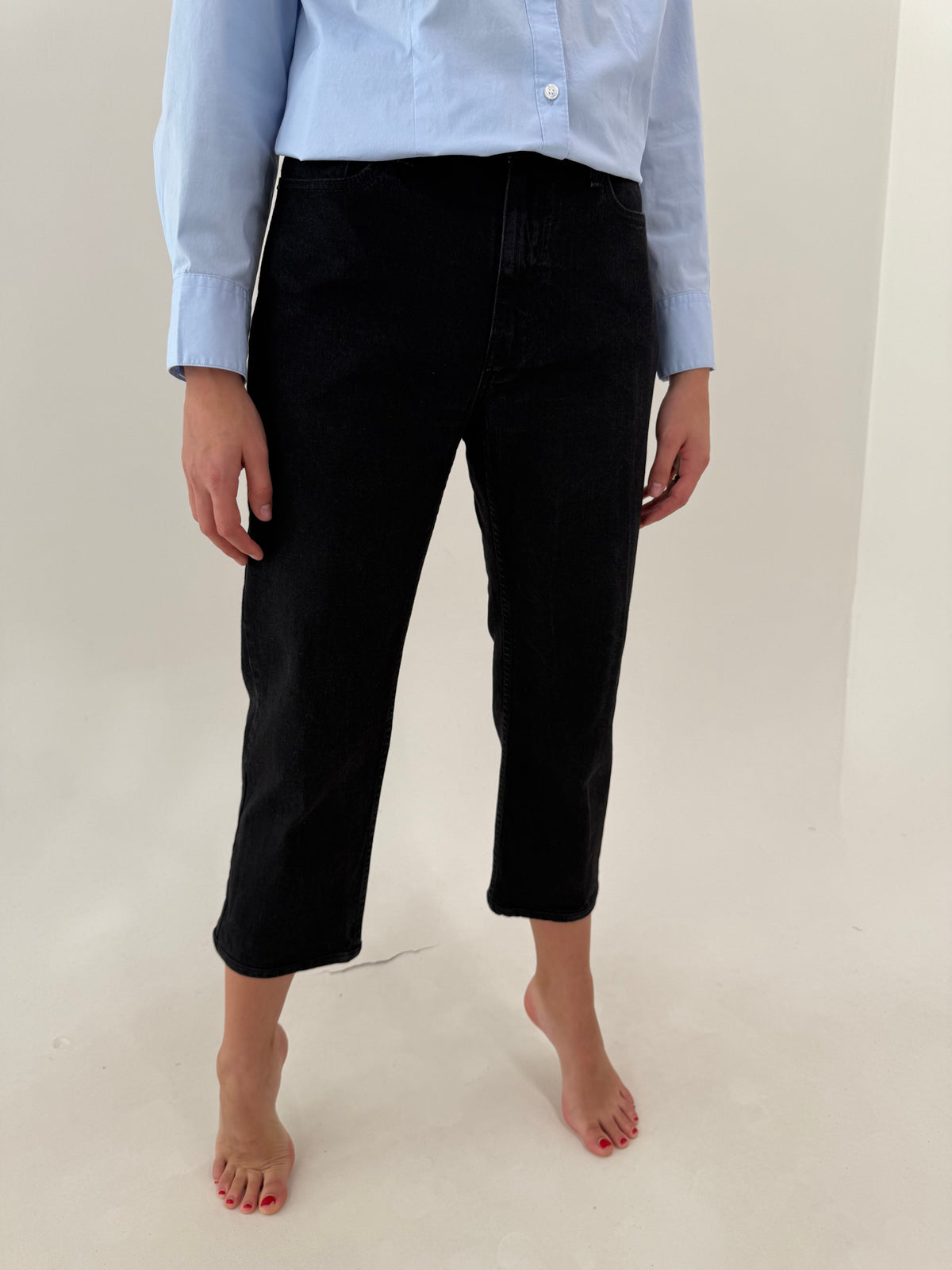 Jeans Levi’s petite negri din bumbac gros ultra confort