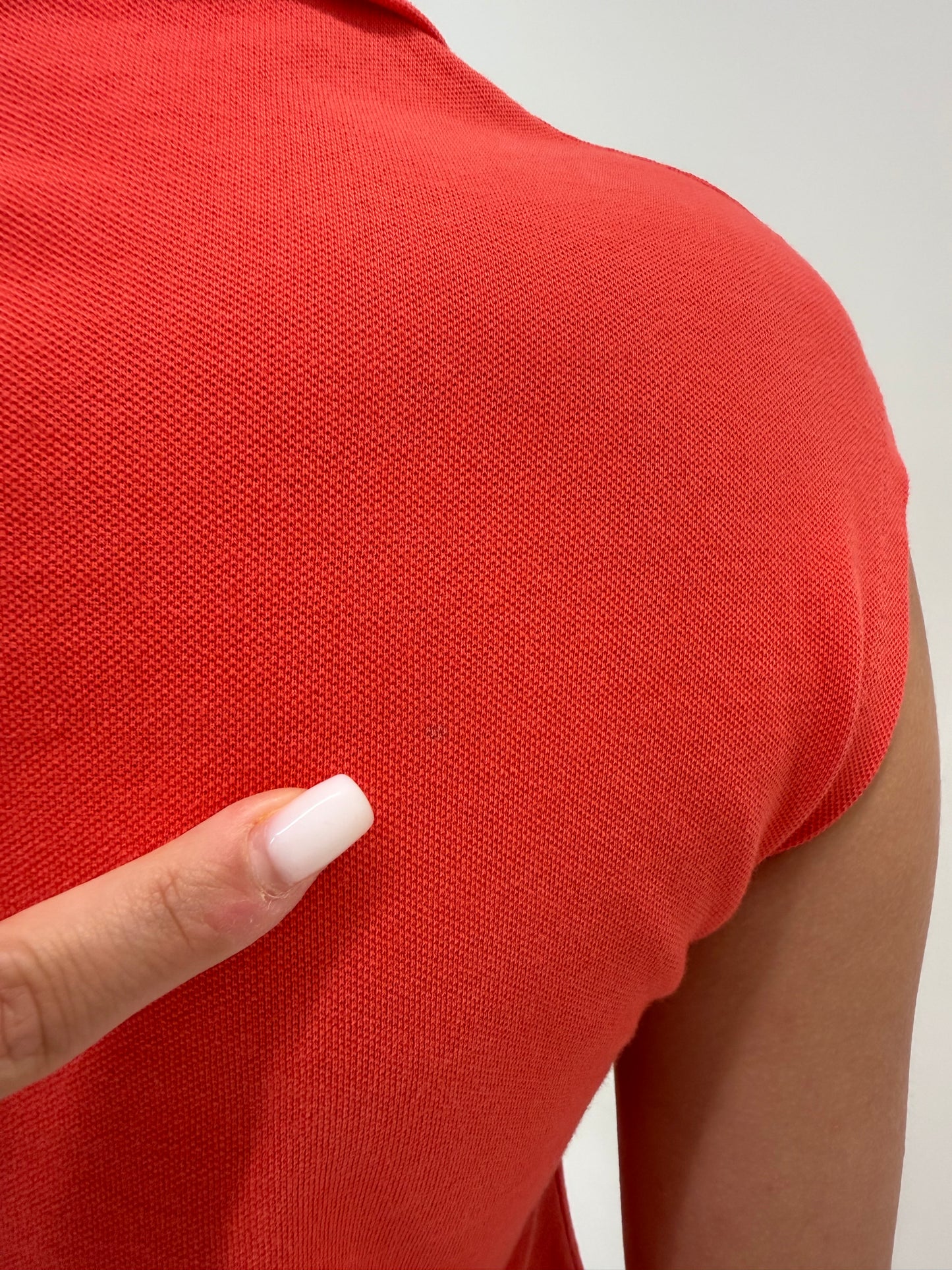 Top vintage Fendi polo coral red din bumbac de gramaj mare ultra confort