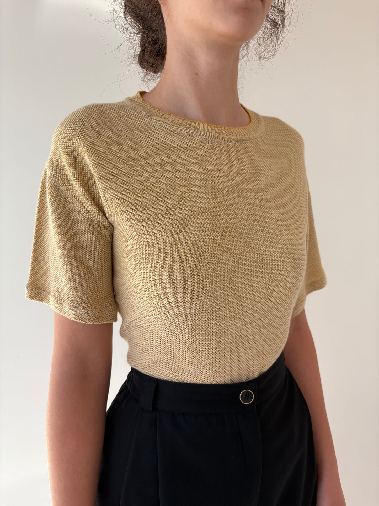 Top camel italian din jerse excepțional de bumbac de gramaj mare