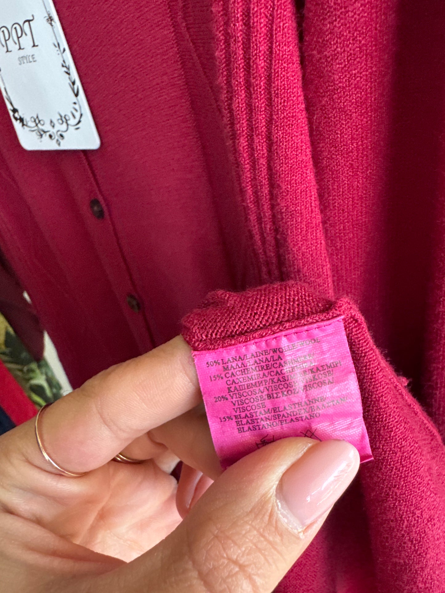 Rochie nouă burgundy din jerse de lana extrafina cu cașmir