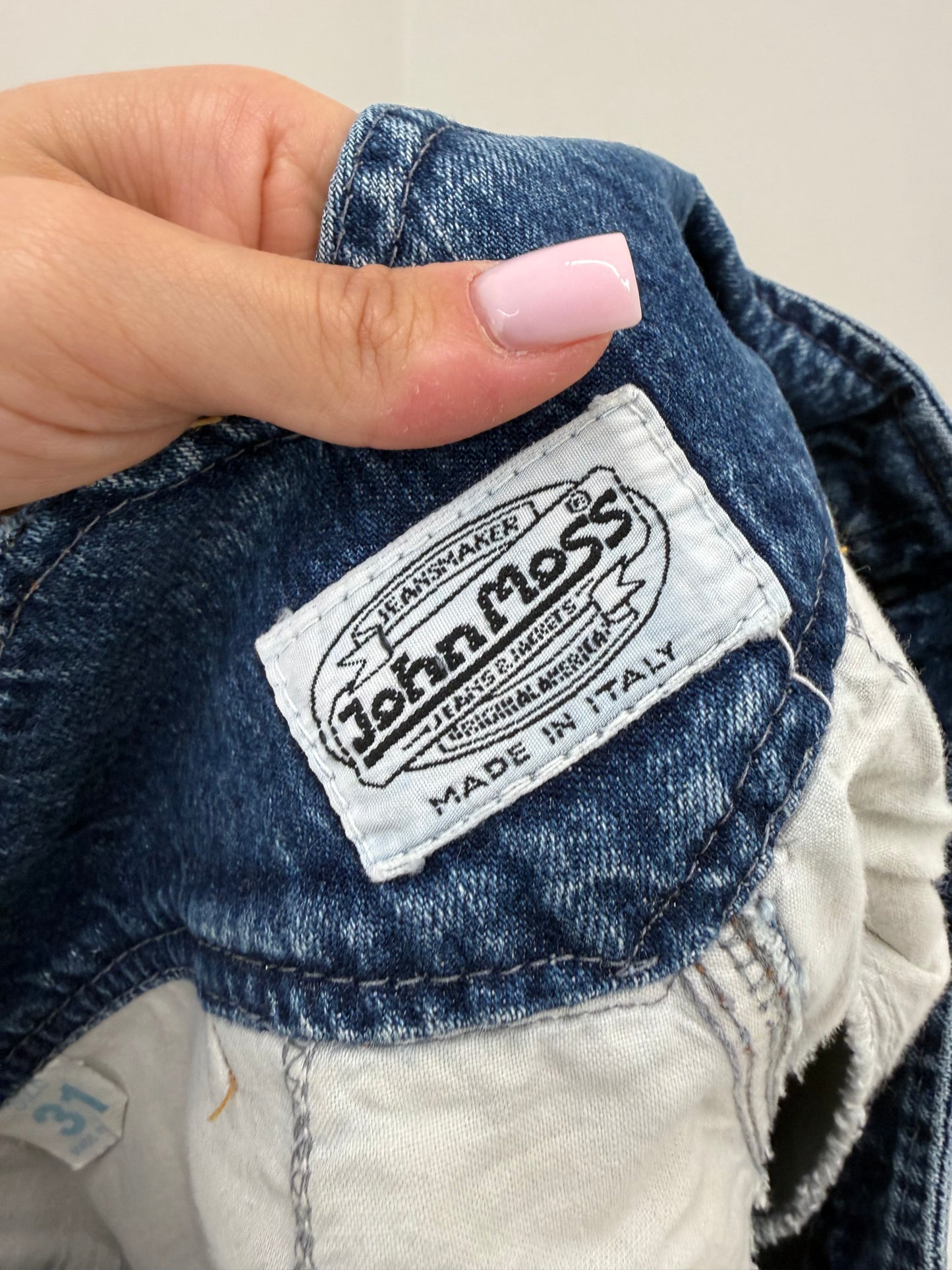 Fustă vintage din jeans cu talie ultra marcată extrem de înaltă midi lung