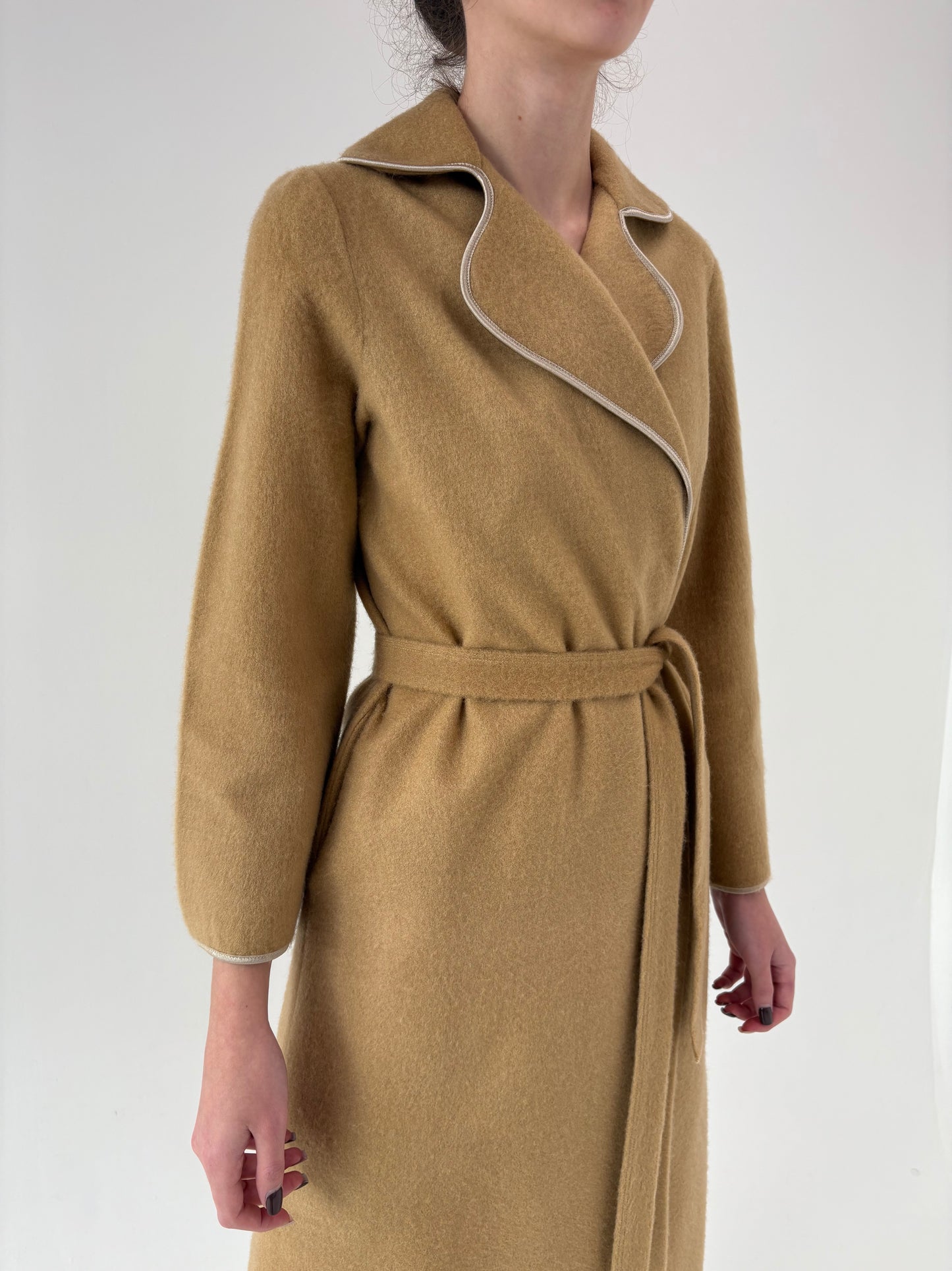 Halat camel high end italian maxi din lana extrafina