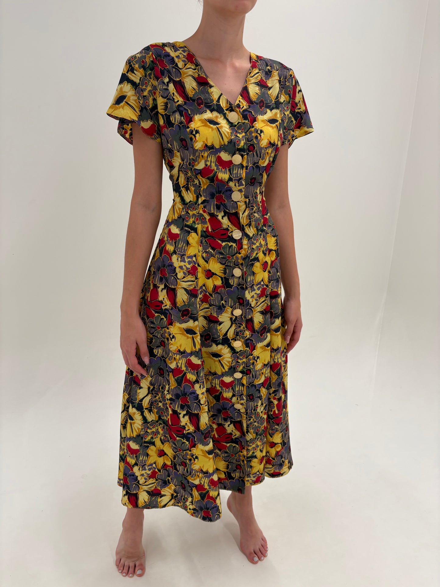 Rochie vintage maxi vaporoasă cambrata maxi cu talie reglabilă la spate