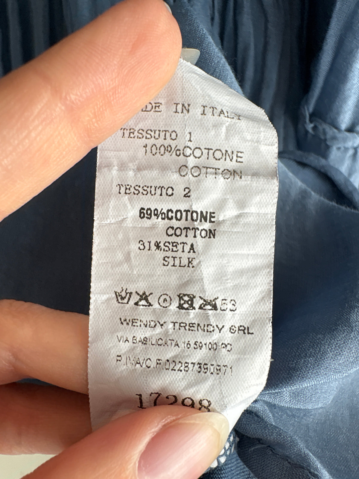 Rochie în stil boho din mătase naturală pe bază de bumbac jeans blue
