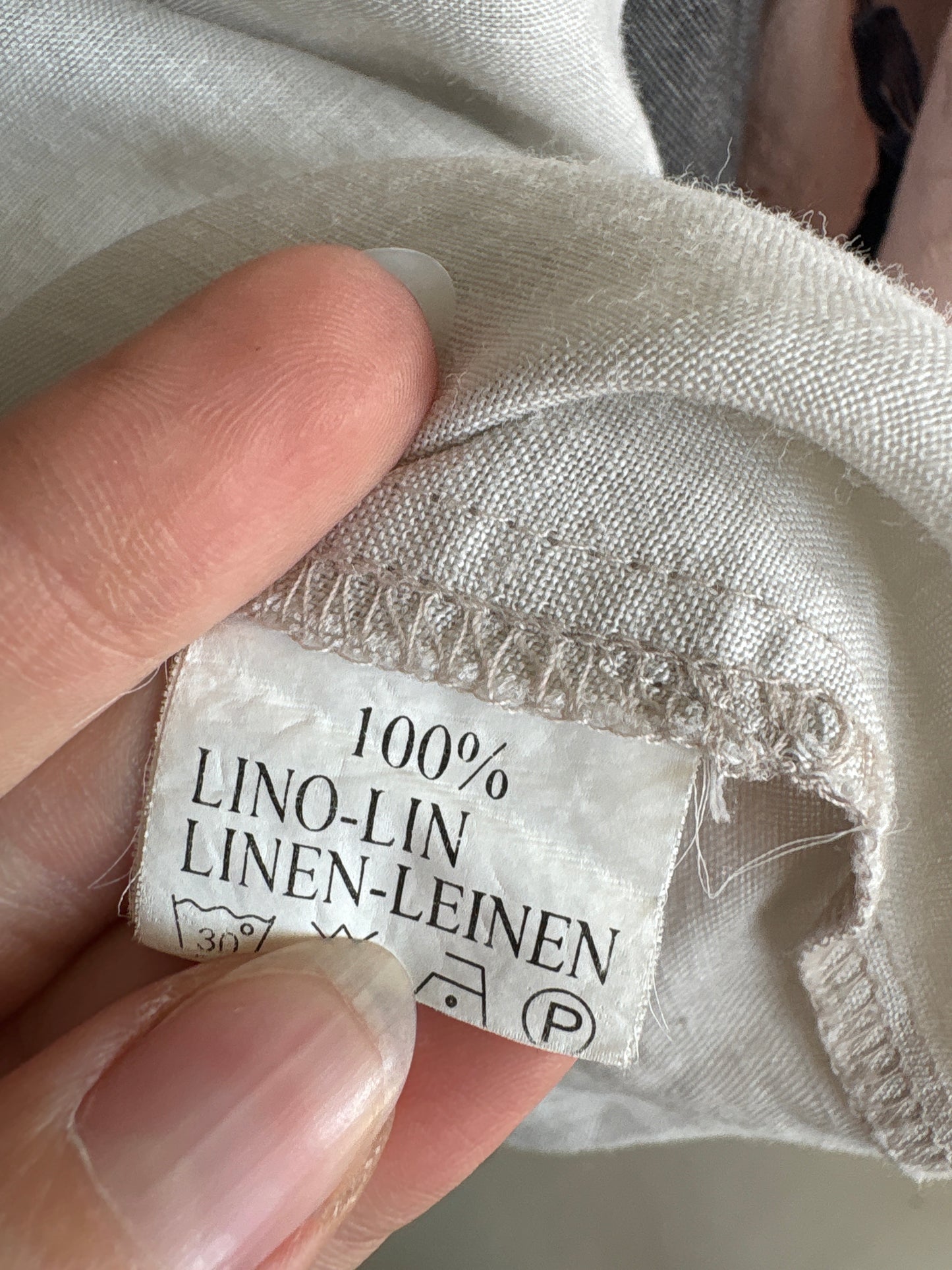 Cămașa light gray din in premium italiană în croi ușor cambrat