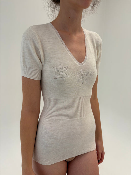 Top cambrat italian din mix de lana extrafina irestringibila