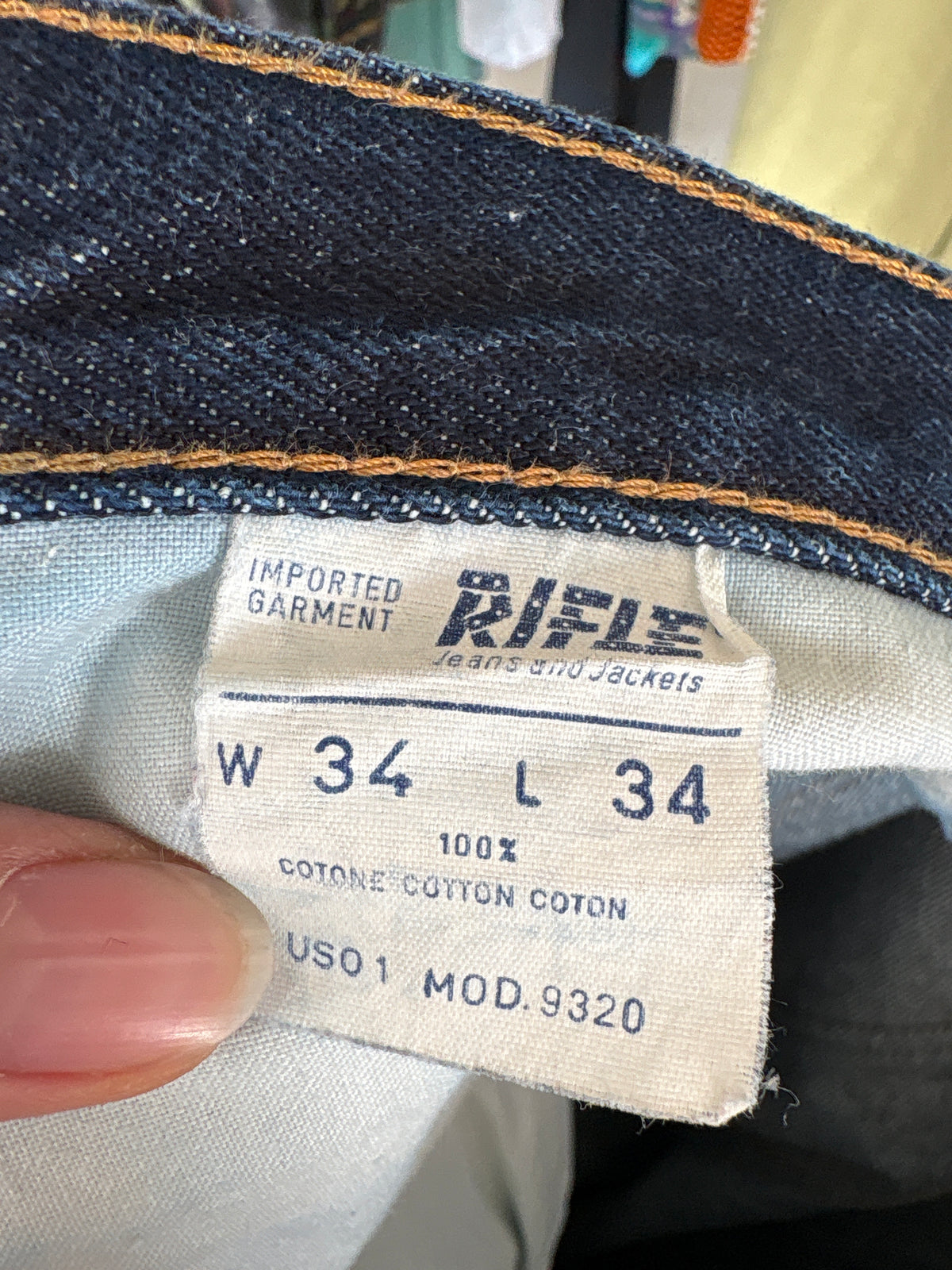 Jeans vintage tall straight leg dark wash din bumbac gros cu talie ultra înaltă