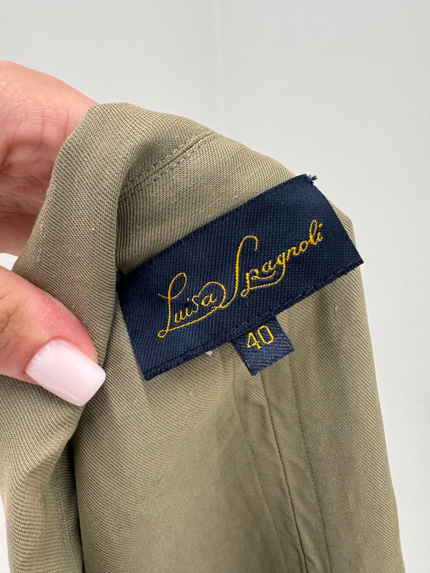 Sacou luxury Luisa Spagnoli cu influențe soft army din pânză în croi ultra cambrat