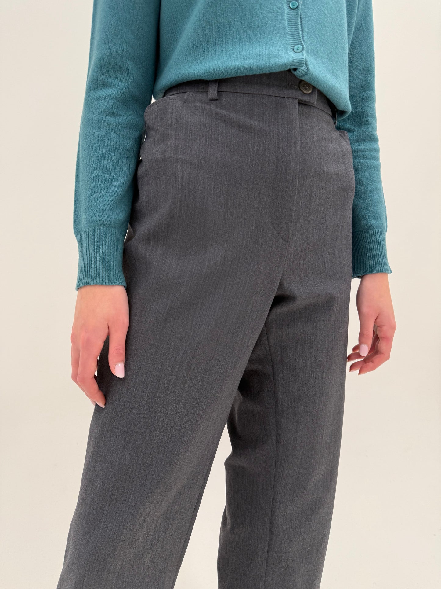 Pantaloni plus size din stofă extrafina confort