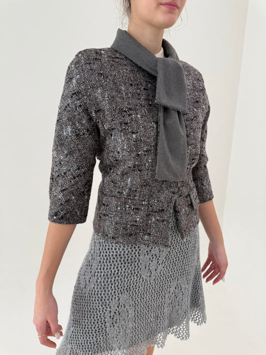 Jacheta uktra chic de brand lucru italian cu mânecă 3/4