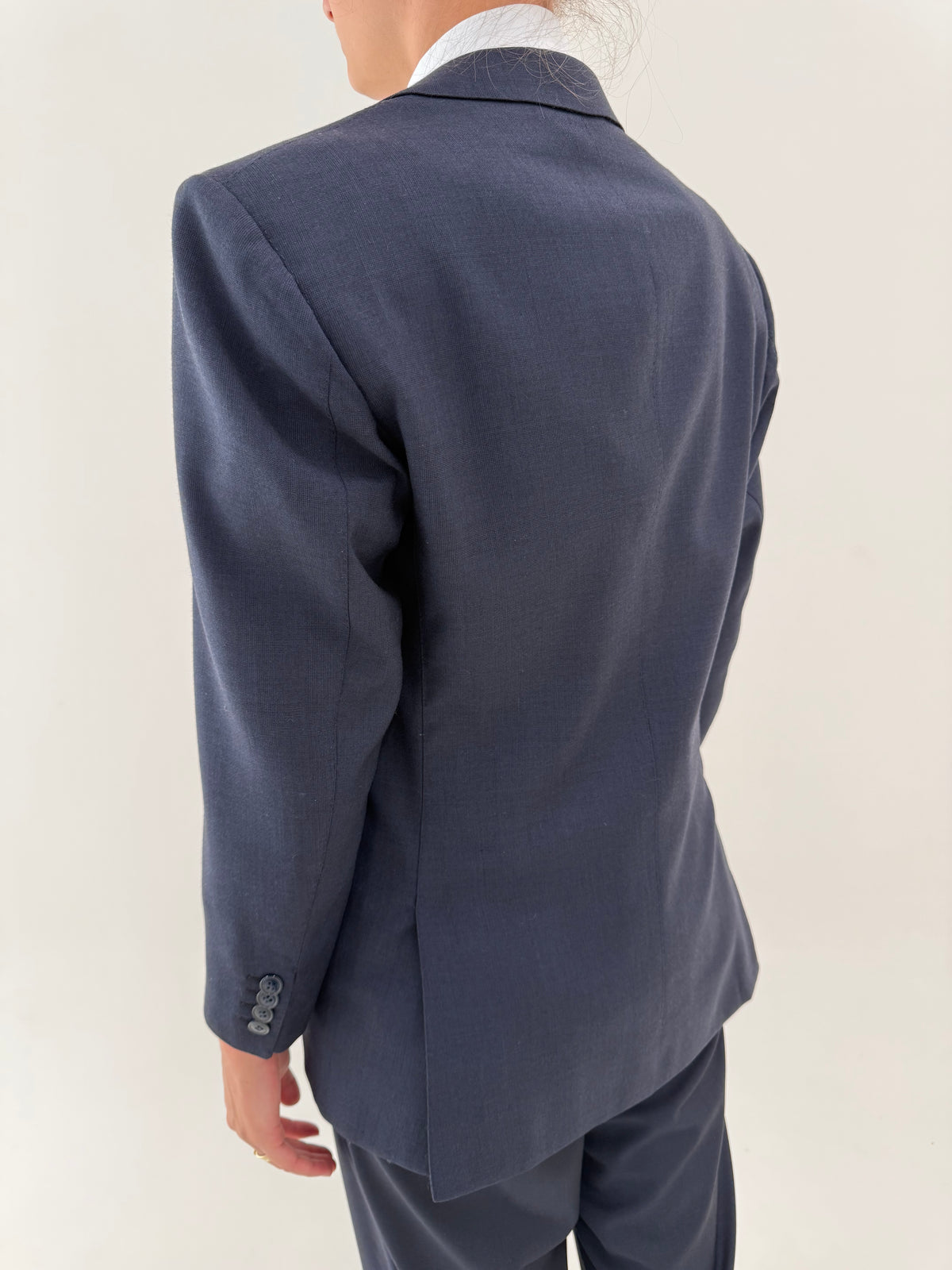 Sacou Loro Piana din lana subțire extrafina tasmaniana Navy blue petite