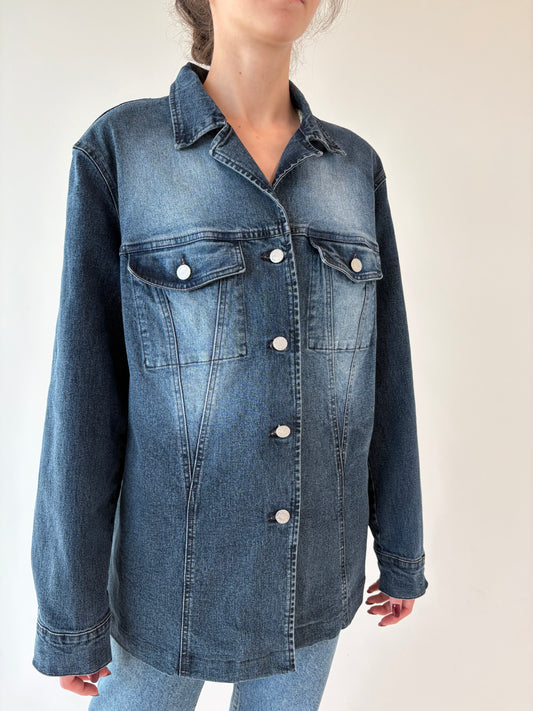 Geaca de brand luxury plus size Marina Rinaldi din jeans
