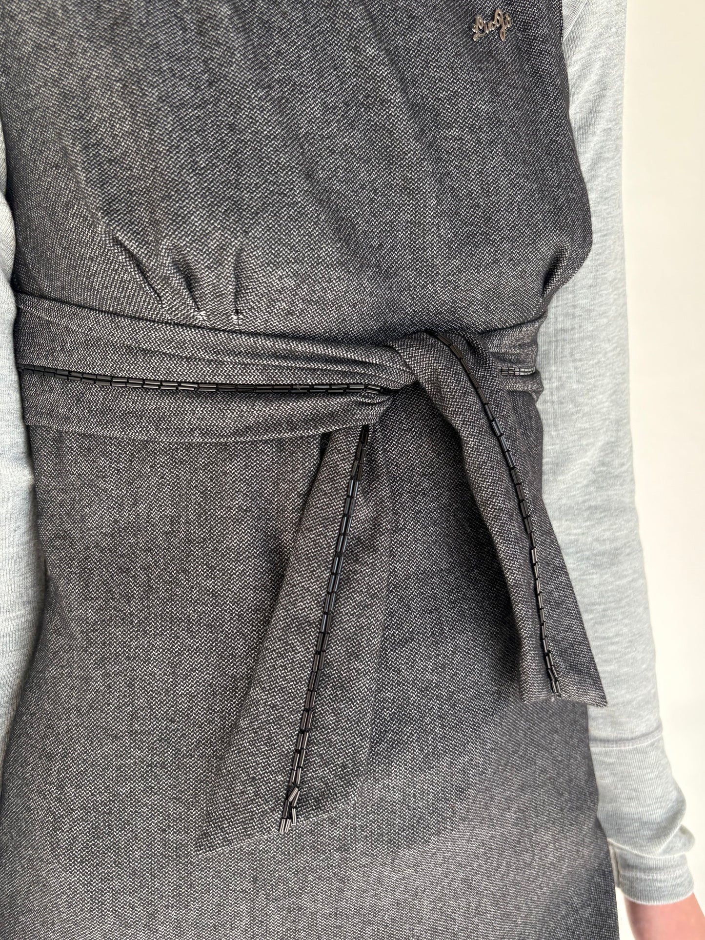 Sarafan Liu&Jo din mix de lana extrafina cu drapaj si talie ultra înaltă