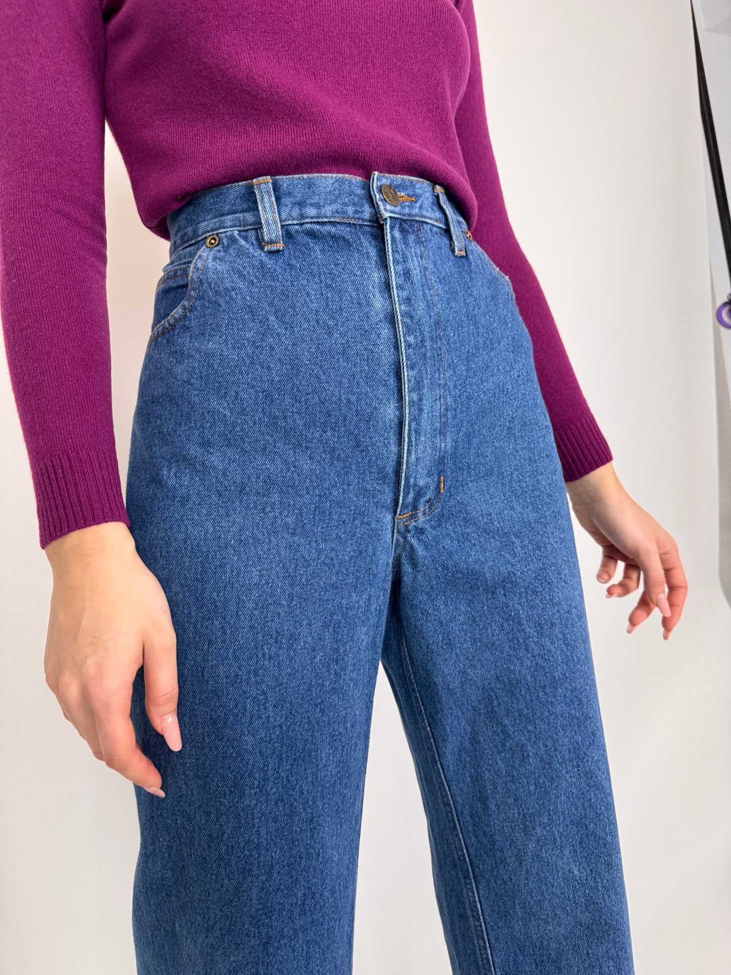 Jeanși vintage premium cu talie înaltă clasic fit & wash