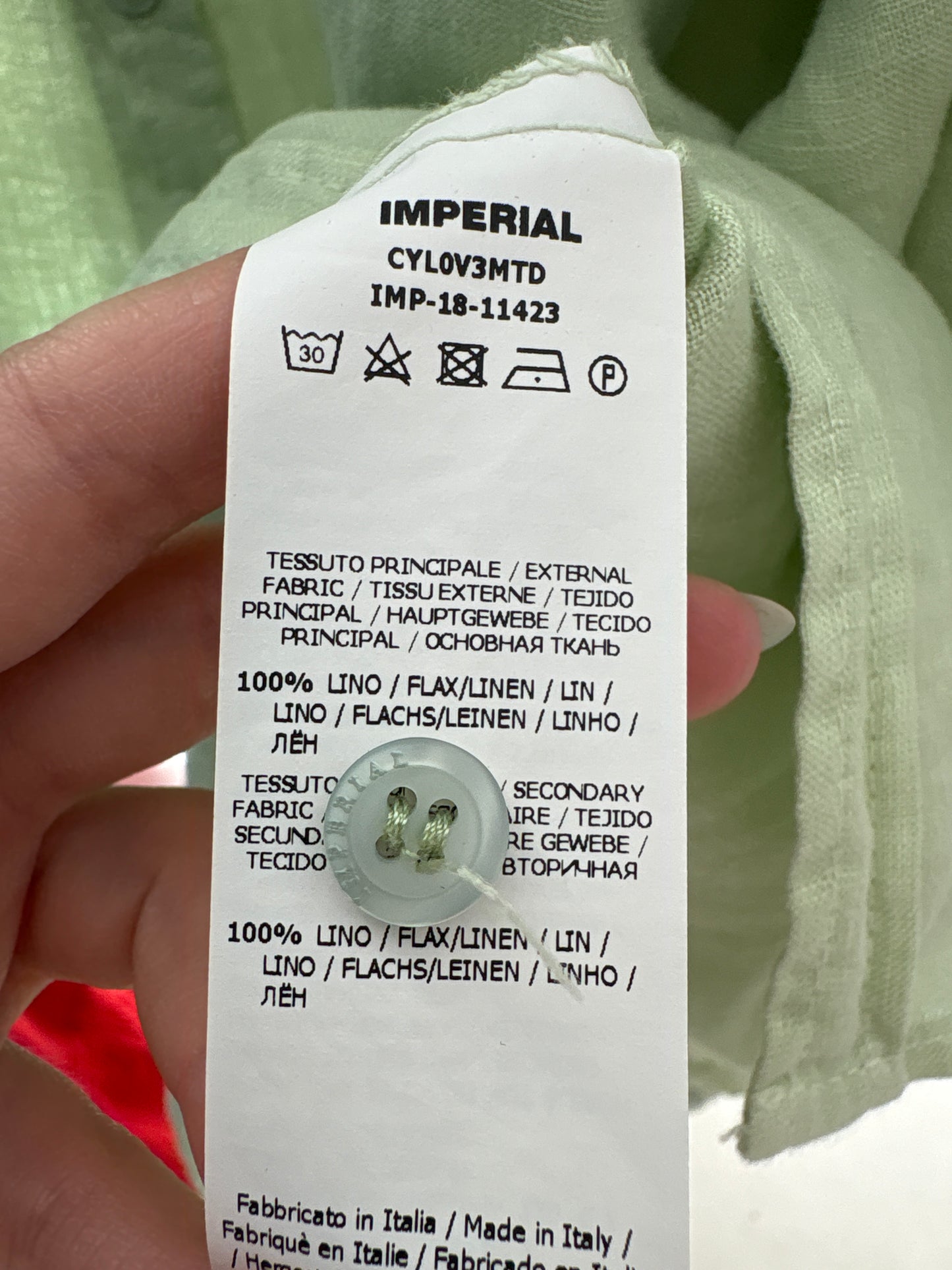 Cămașa de brand super premium Inperial pistachio green din in