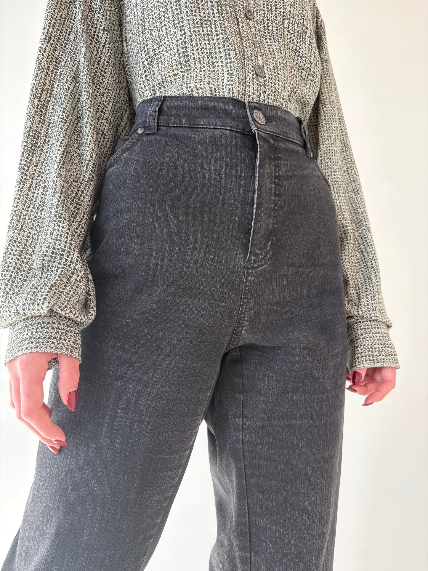Jeans vintage ultra confort modelatori cu talie înaltă