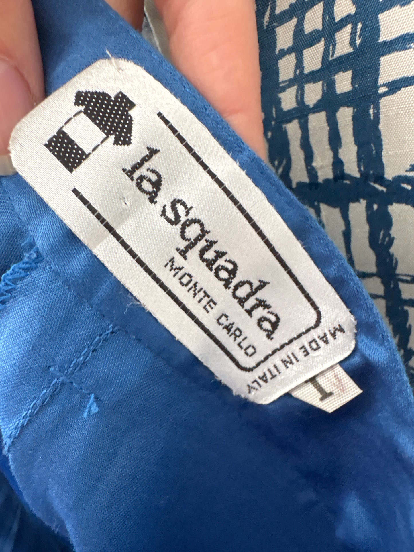 Pantaloni tall albastru ciel din bumbac satinat noi cu solduri ample drapate