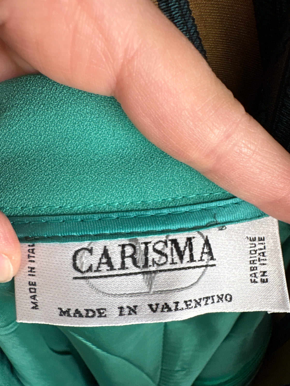Fustă Valentino creion emerald green din crep gros midi cu talie ultra înaltă