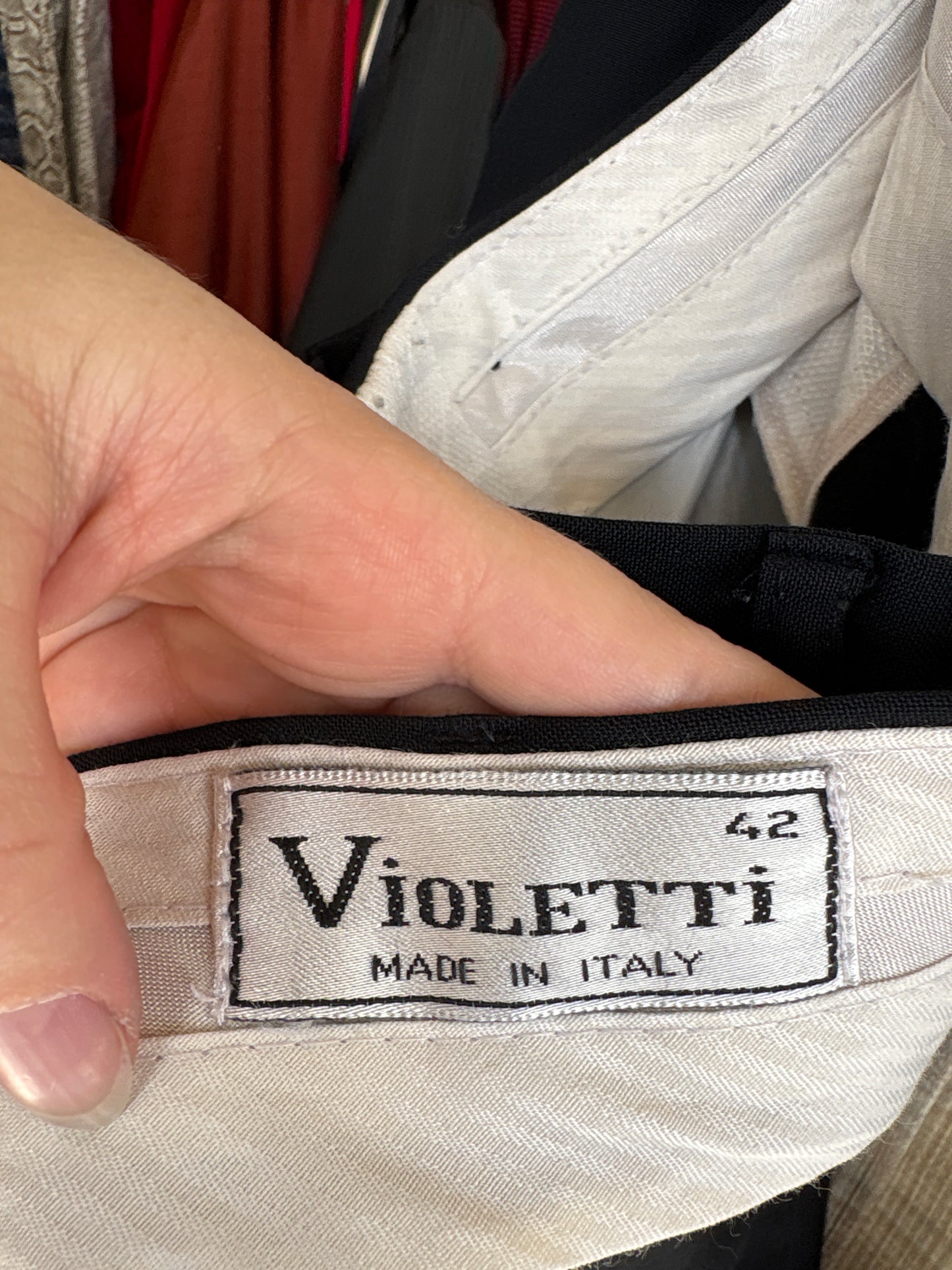 Pantaloni tall Navy cu talie ultra înaltă și pense din lana extrafina