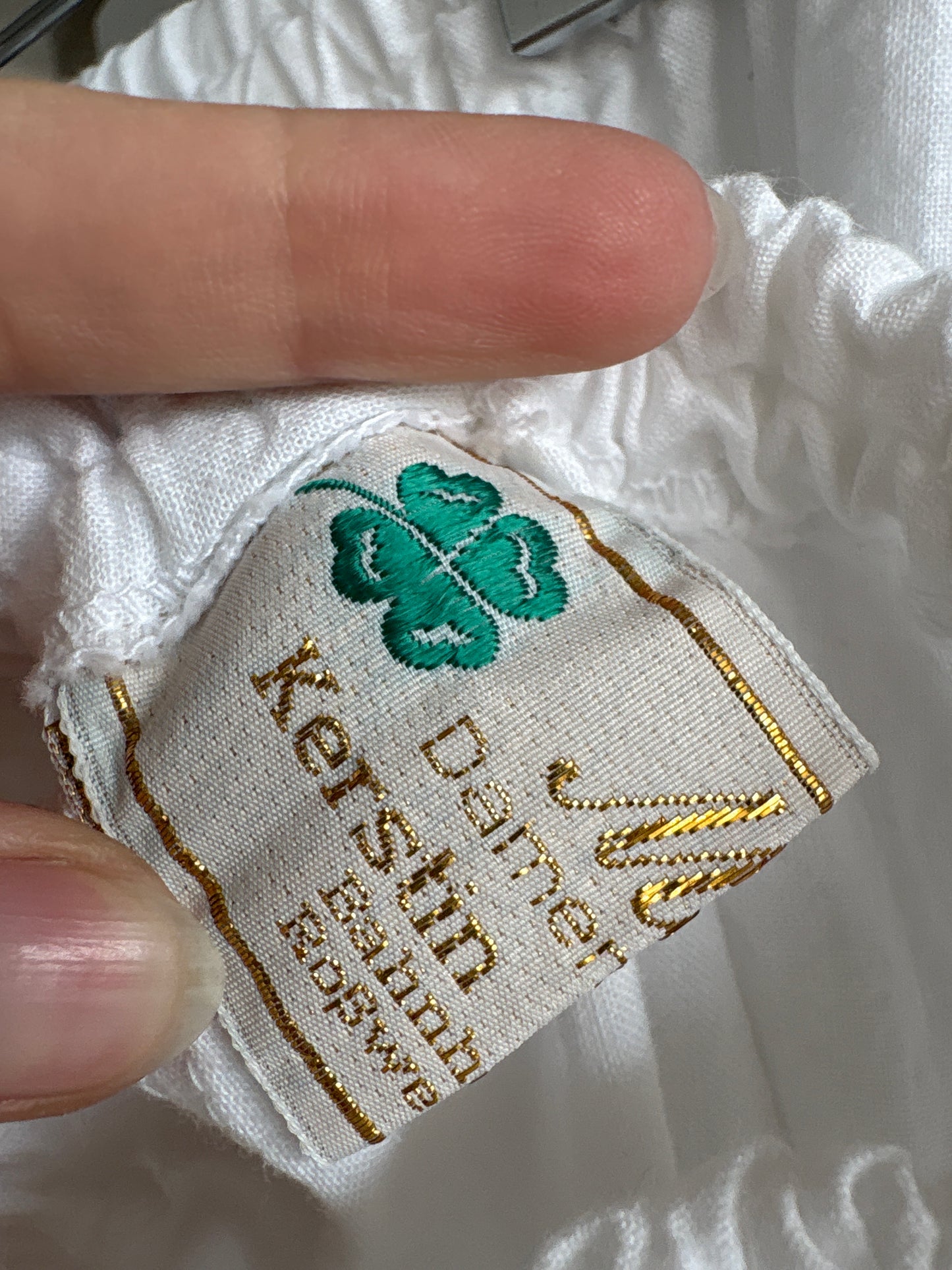 Pantaloni vintage new old stock tall din pânză excepțională de in cu talie elastică