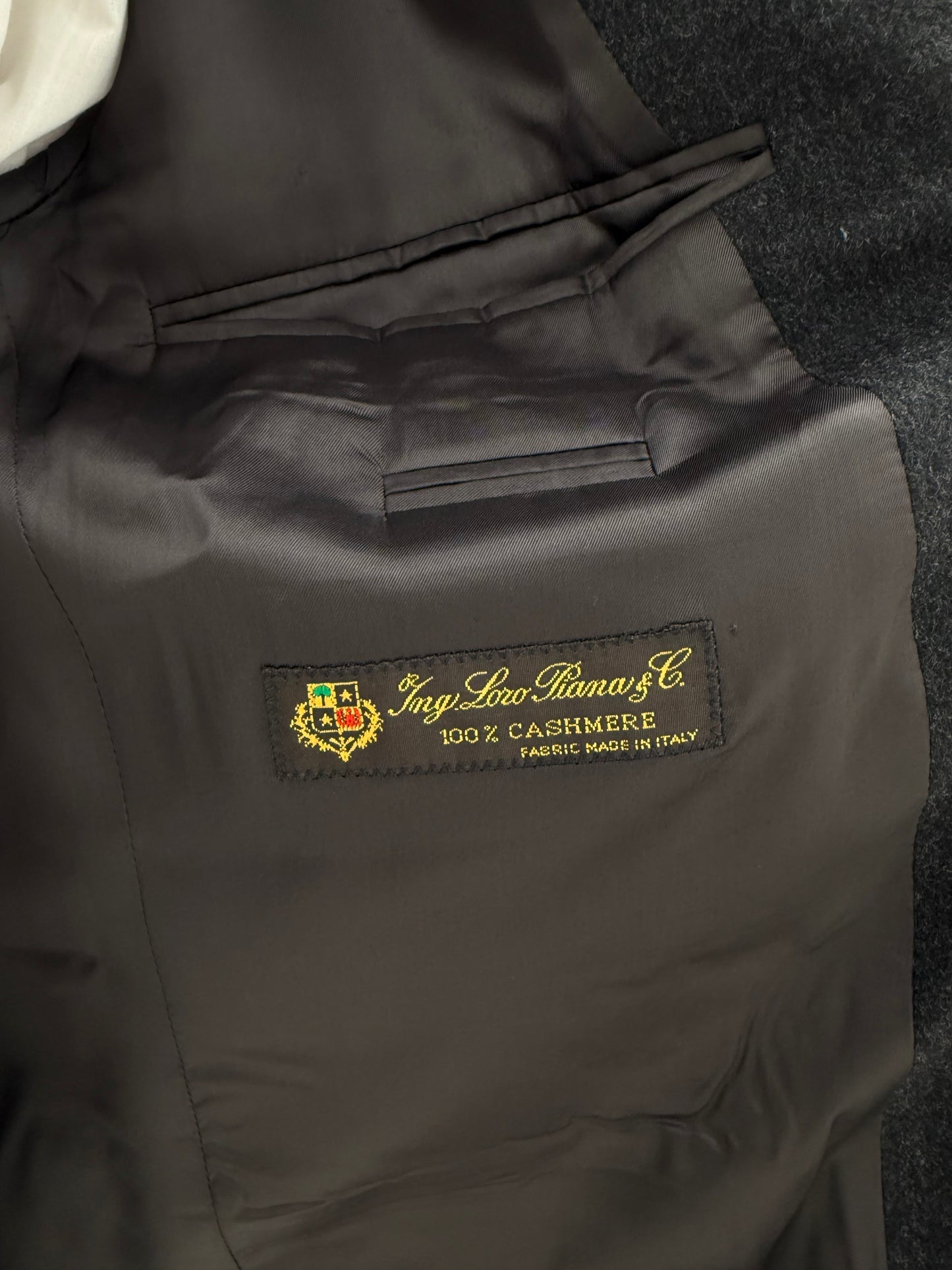 Sacou Loro Piana din stofă 100% cașmir charcoal gray in croi actual