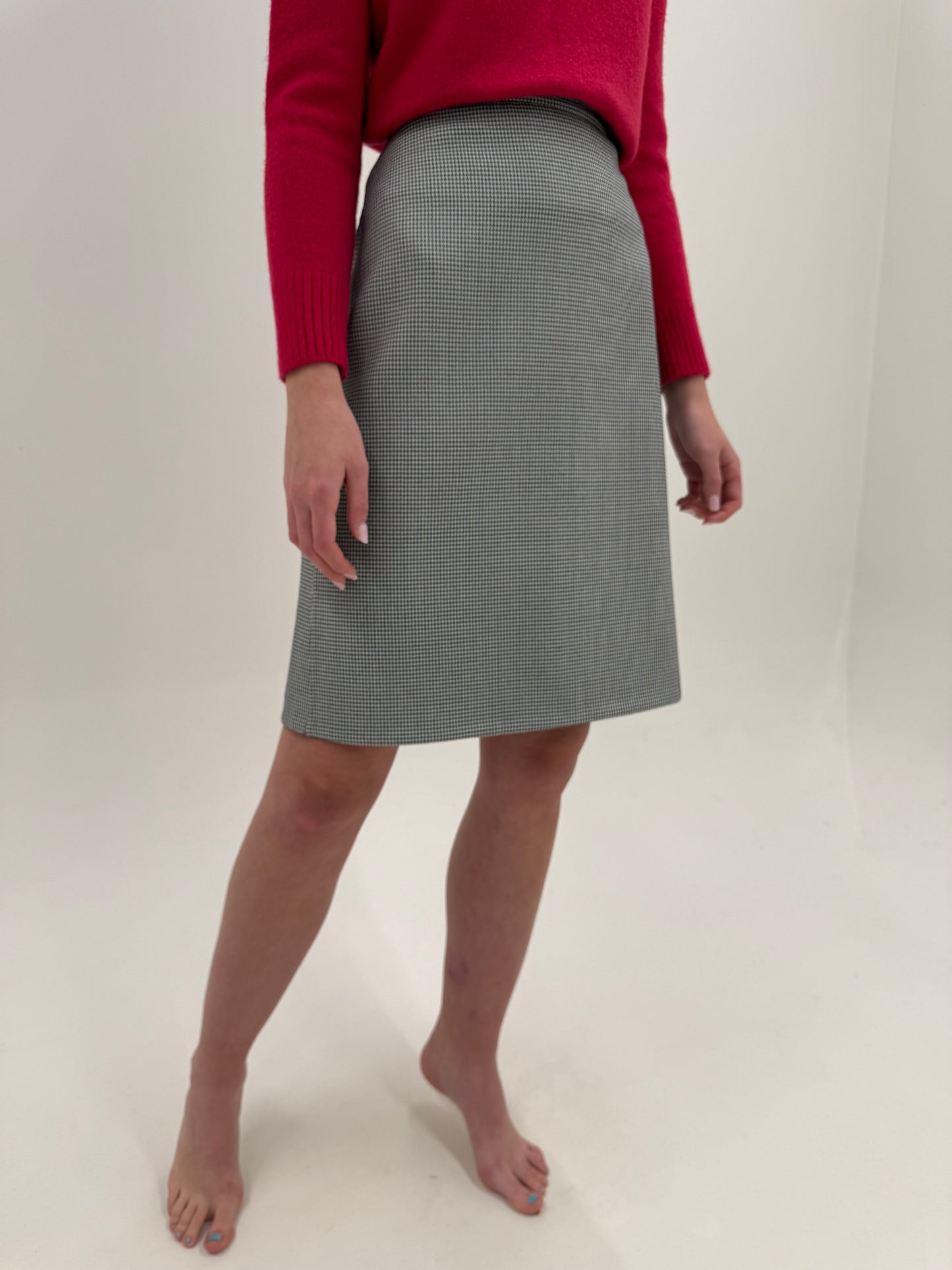 Deux piece old vintage early 80s în croi boxy retro modern houndstooth