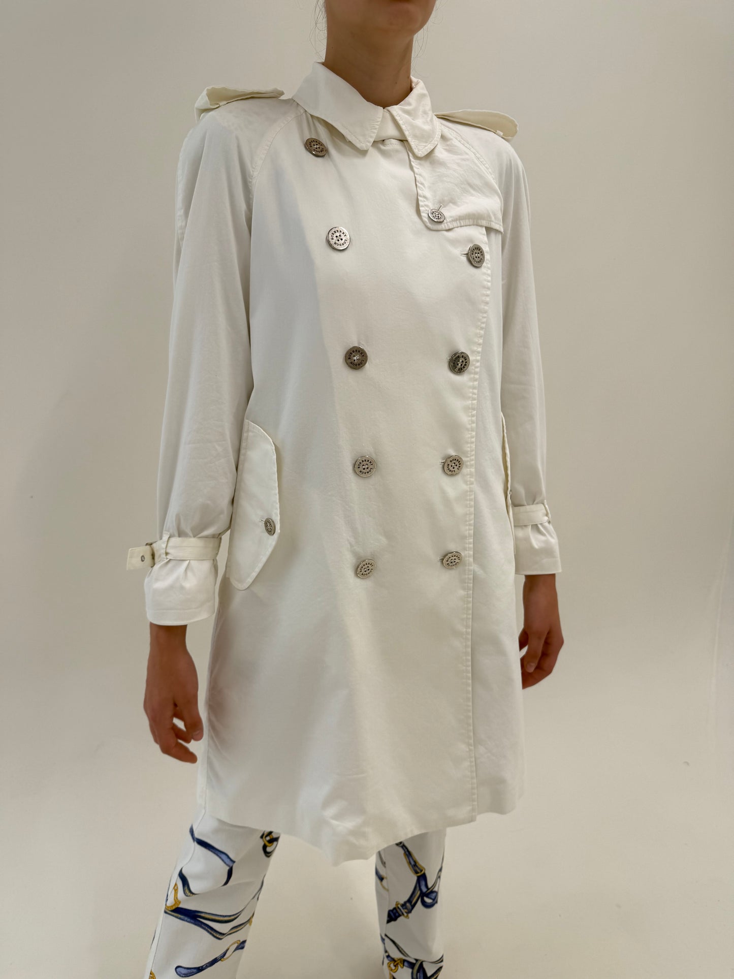 Trench Burberry de vară extrem de subțire butter white