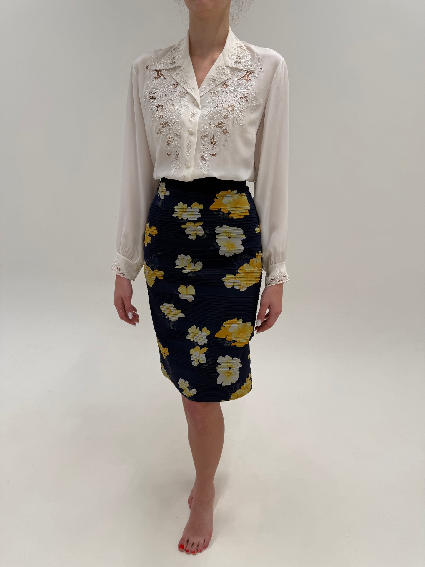 Set Max Mara din mătase naturală cu print floral de la business la seara