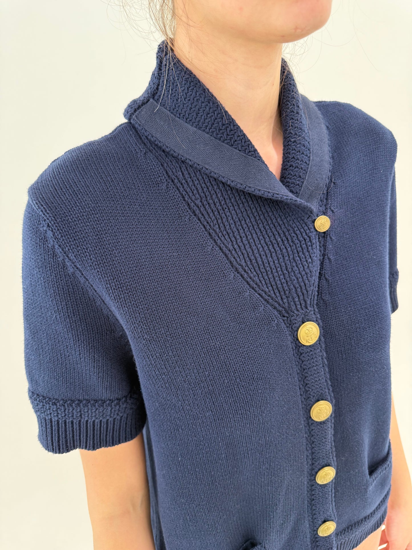 Top Ralph Lauren din bumbac cu nasturi aurii