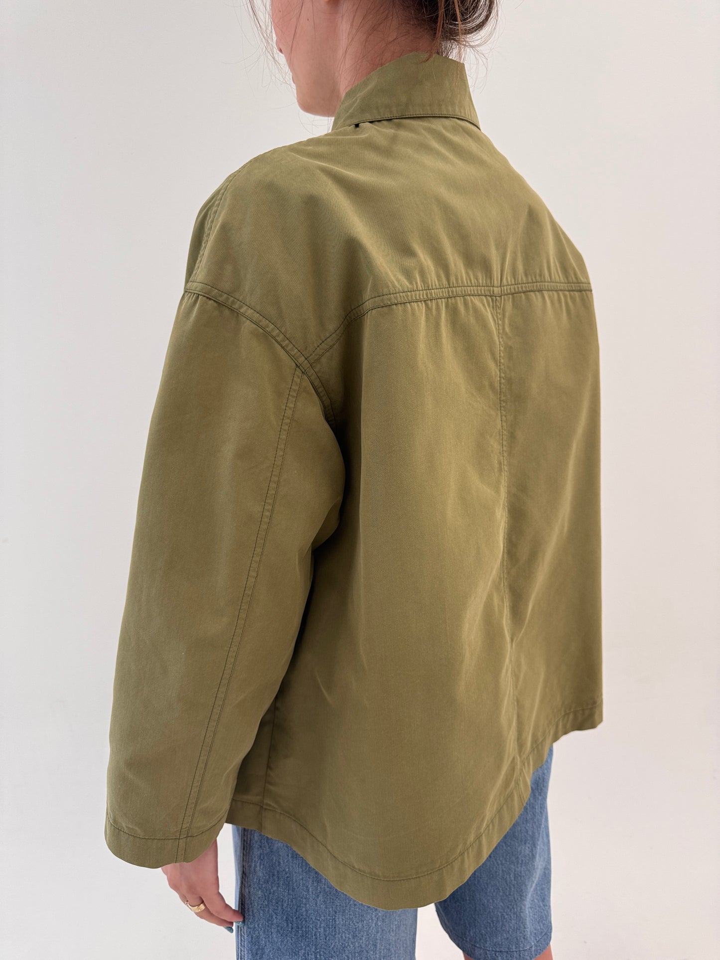 Jacheta vintage luxury Byblos din canvas strucrat de bumbac în croi oversized