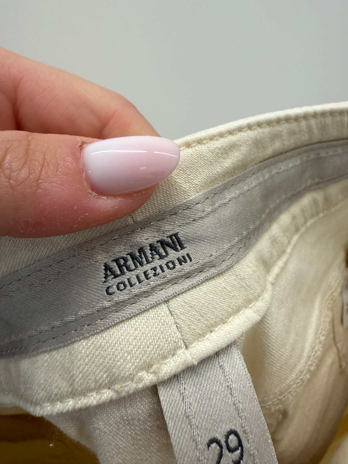 Pantaloni Armani vintage light nude din bumbac ultra confort modelator