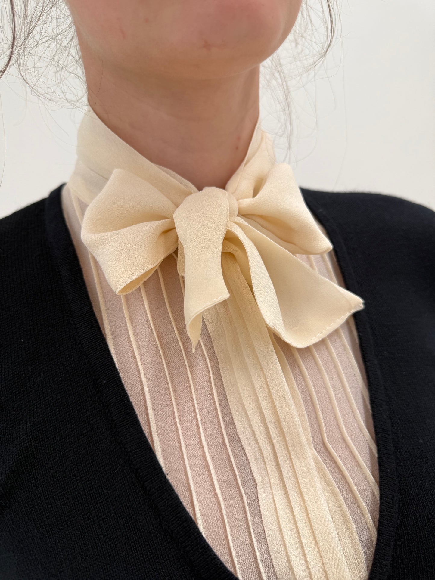 Cardigan Ralph Lauren din mătase naturală cu cașmir ‘cu cămașa’
