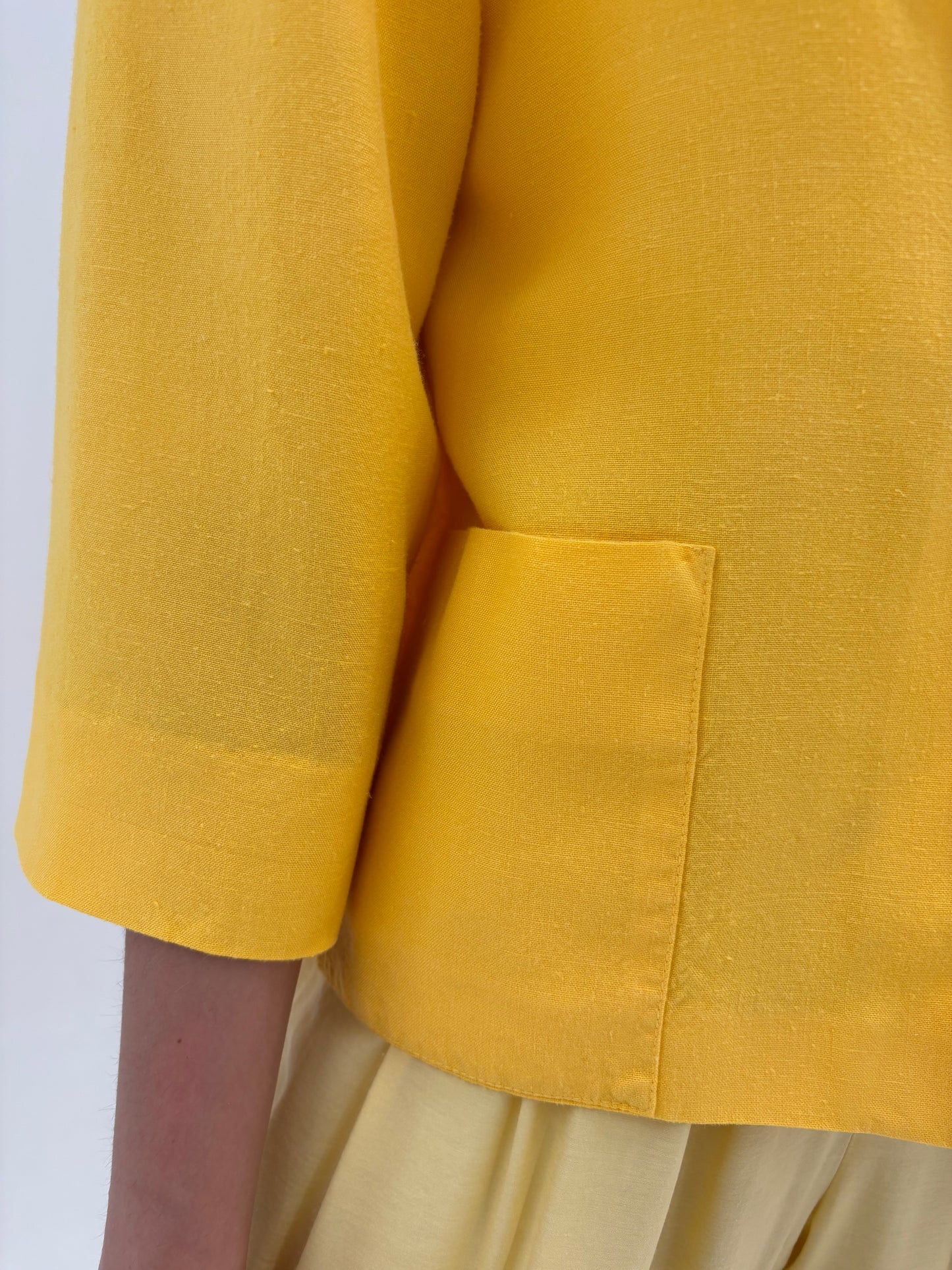 Sacou clasic din in premium ‘couture’ lemon yellow