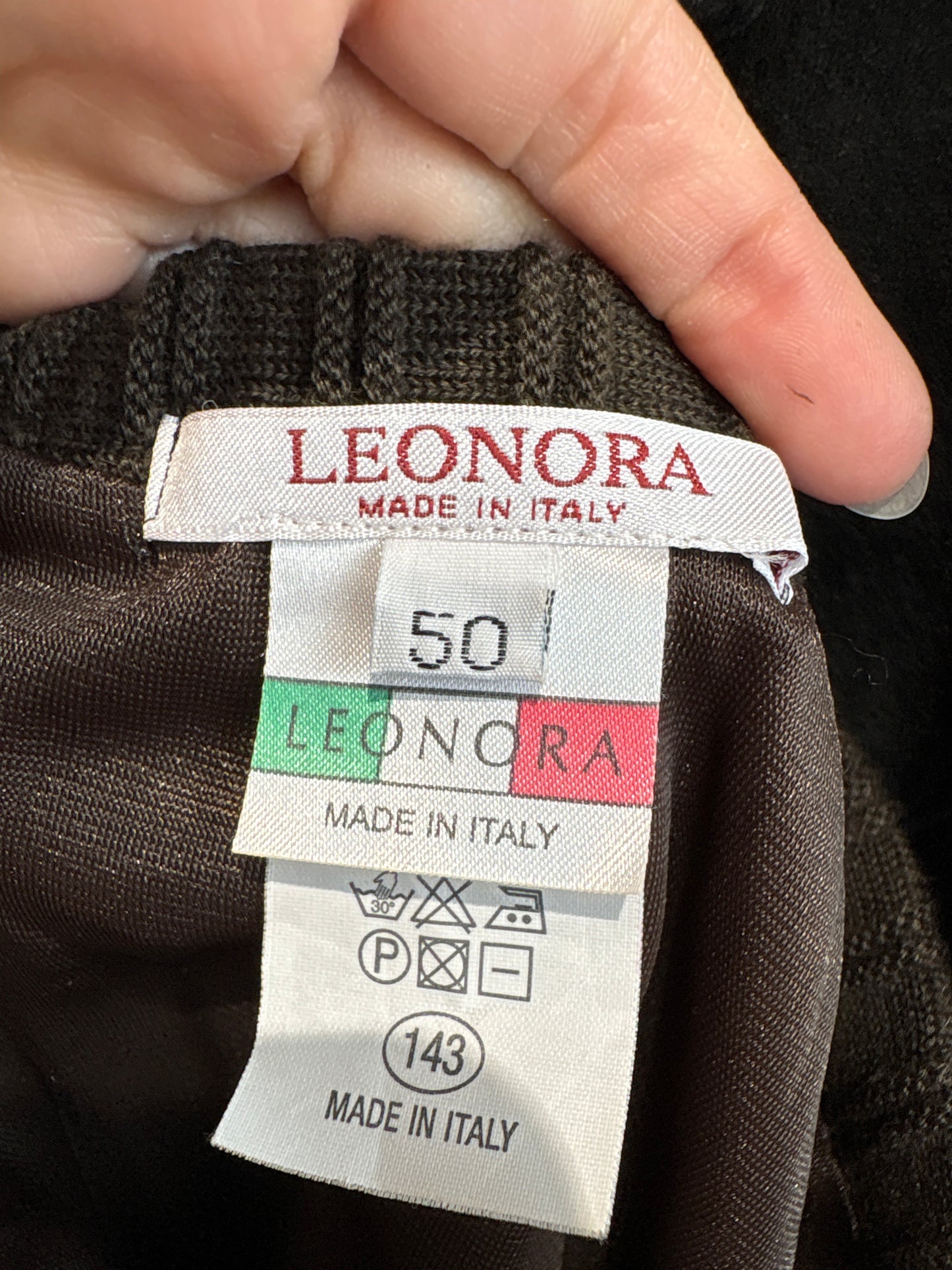 Fustă chocolate brown italiană din jerse excepțional de lana extrafina