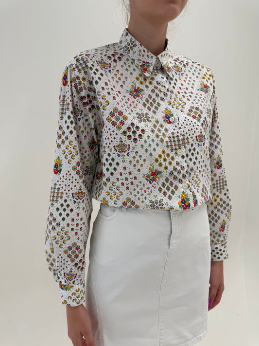 Cămașa de brand luxury vintage Cacharel din panzica de bumbac extrem de fină