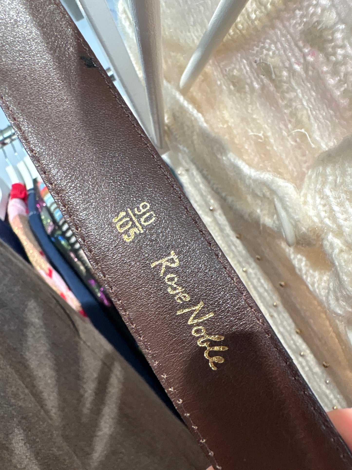 Curea maro ciocolată din piele embosat croco naturală