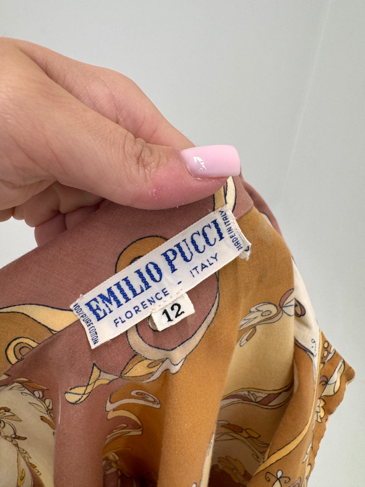 Rochie Emilio Pucci old vintage sfârșit de ani 60 de colecție din cotton lawn