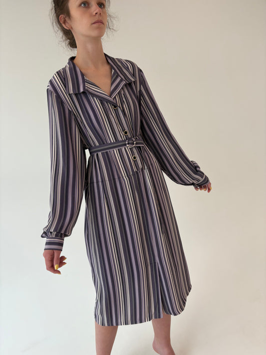 Rochie vintage plus size din mătase naturală grea cu talie reglabilă