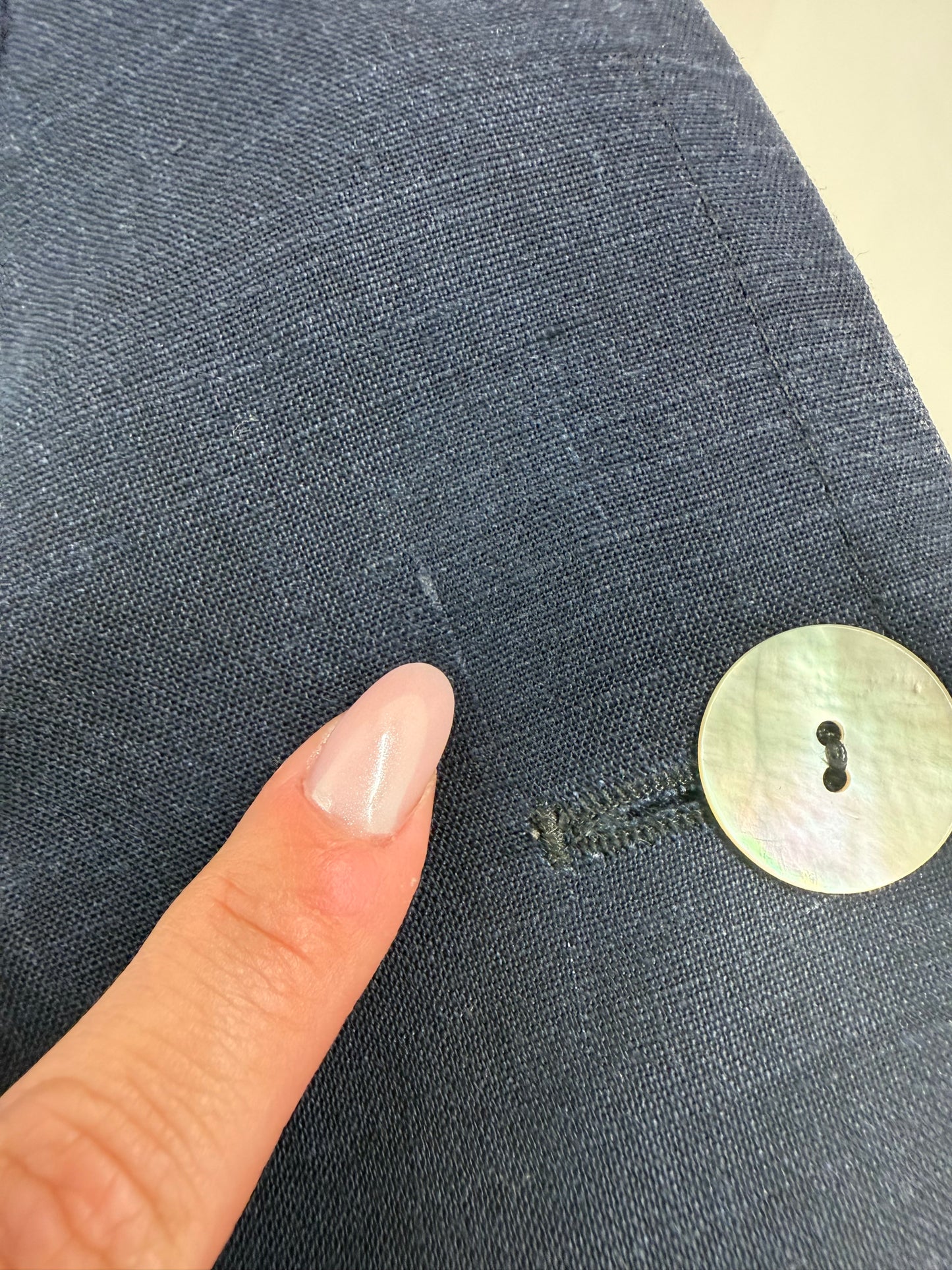 Jacheta din pânză navy blue cu talie marcată reglabilă