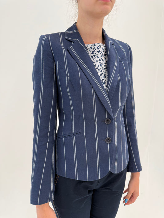 Sacou clasic Tommy Hilfiger din in cu dungi fine verticale