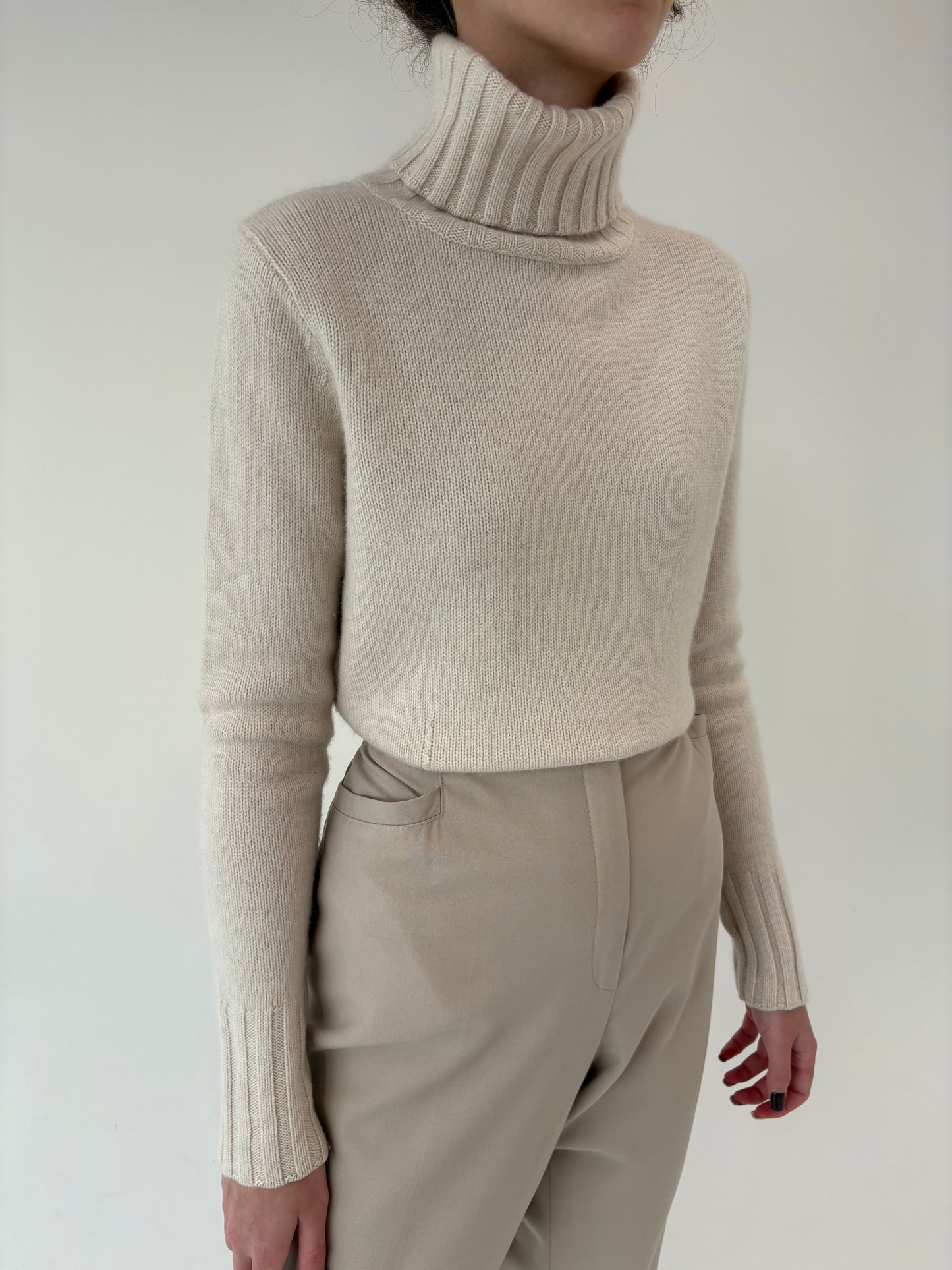 Maleta high end din cașmir gros multiply off white