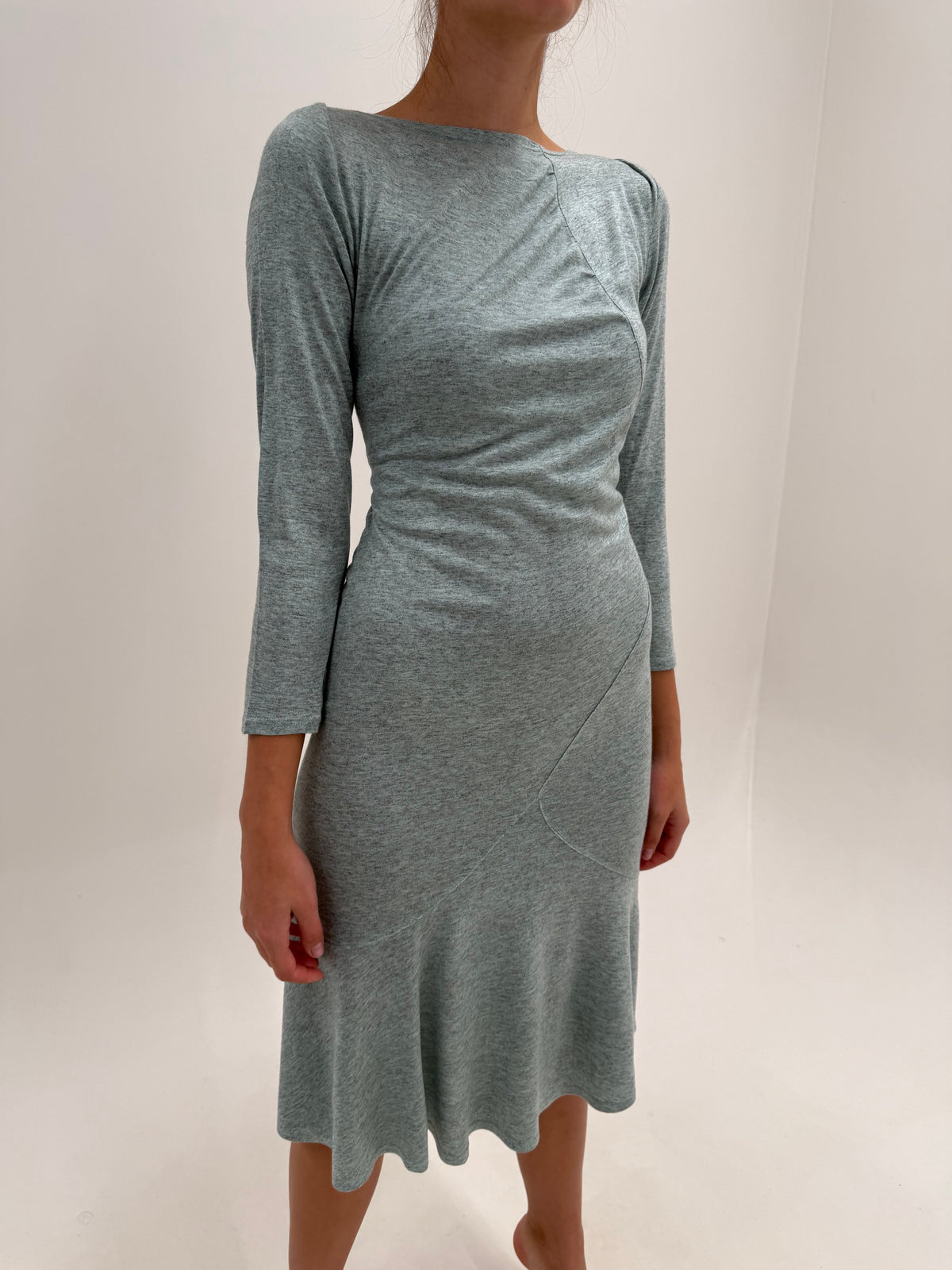 Rochii mermaid vintage noi din tricot extrafin pastelat din bumbac cu un touch de lana