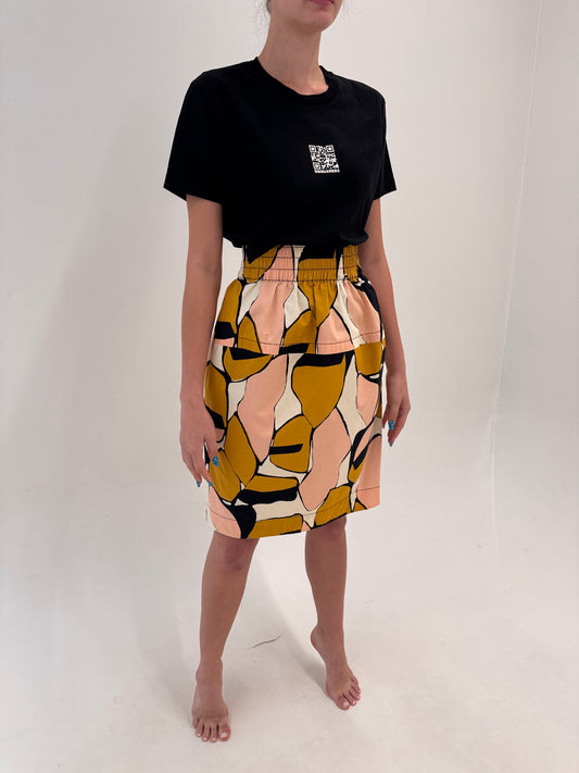 Fustă Marc Jacobs cu buzunare , talie înaltă elastică și print geometric