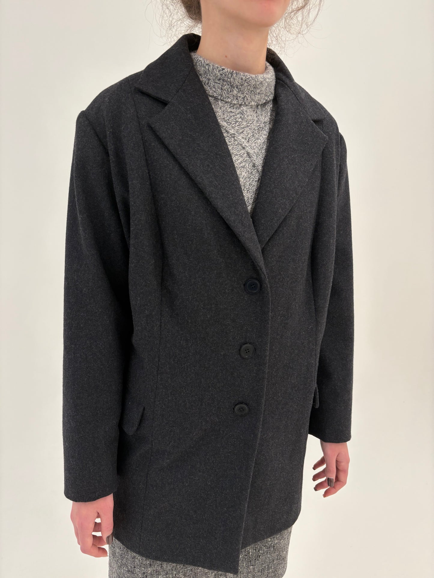 Sacou plus size italian din stofă de lana extrafina excepțională