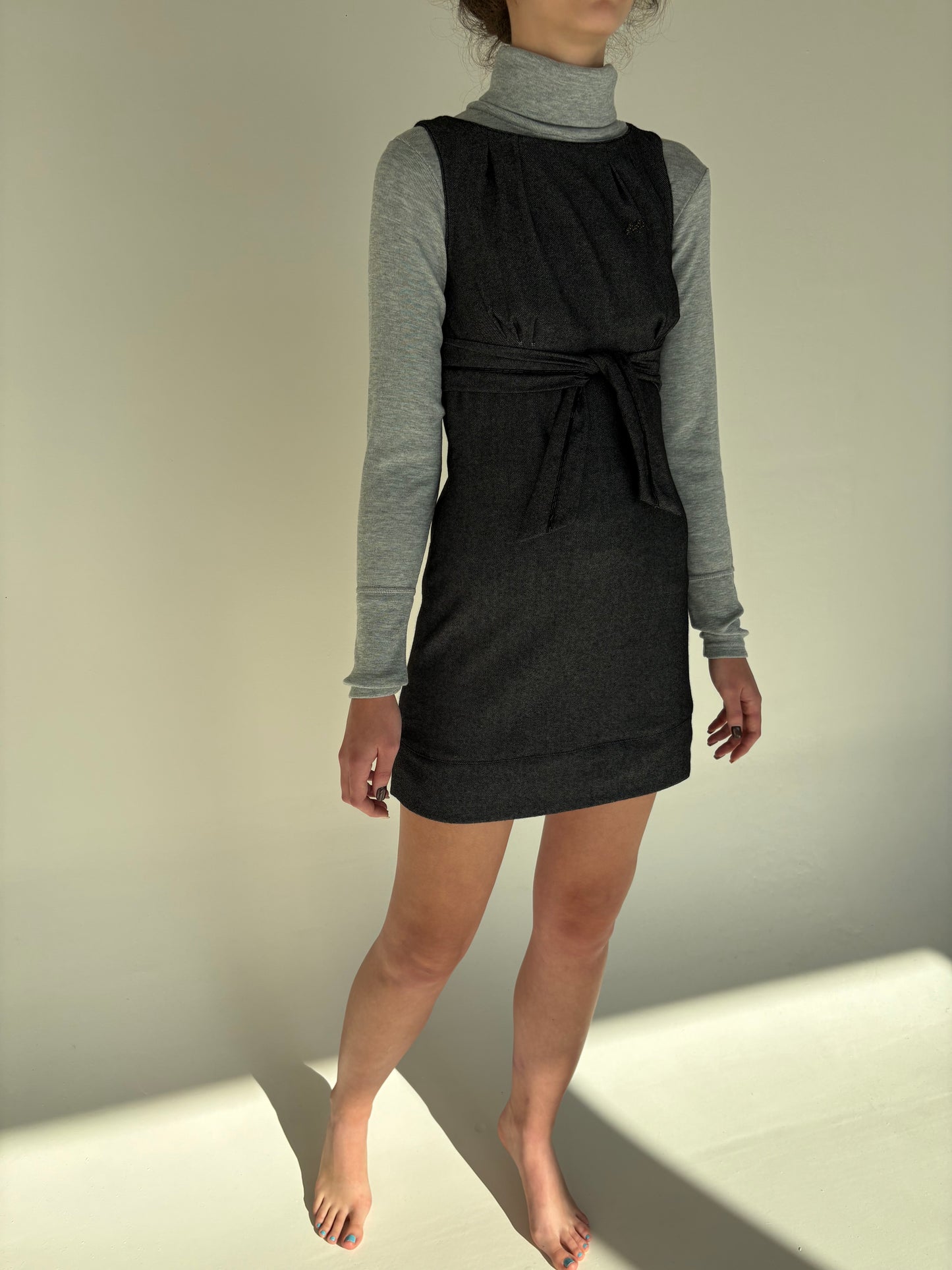 Sarafan Liu&Jo din mix de lana extrafina cu drapaj si talie ultra înaltă