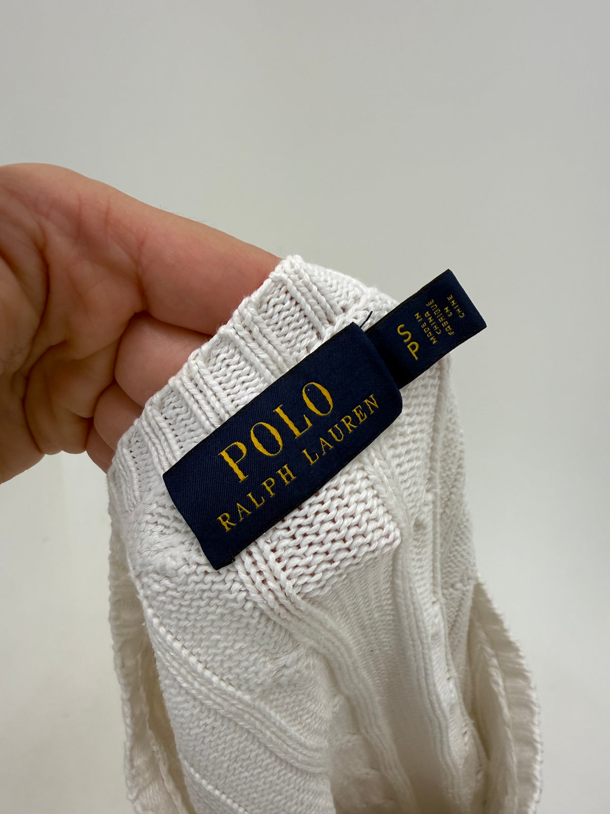 Cable knit clasic Polo Ralph Lauren din bumbac de gramaj mare