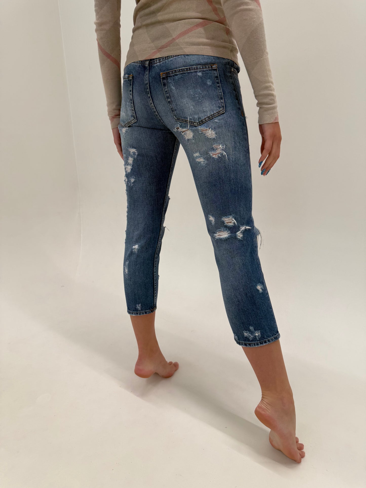 Jeans petite Balmain / capri tall distress effect classic wash